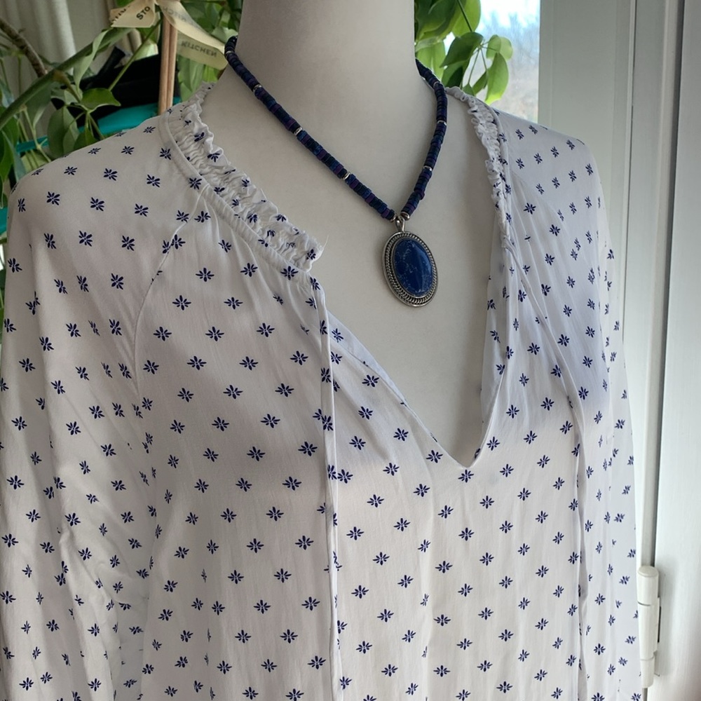 Velvet Heart White Blouse Sz L
